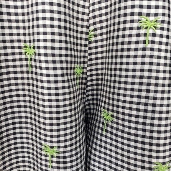 Peter Martin Vintage Gingham Palm Tree Silk Pants - Picture 4 of 6
